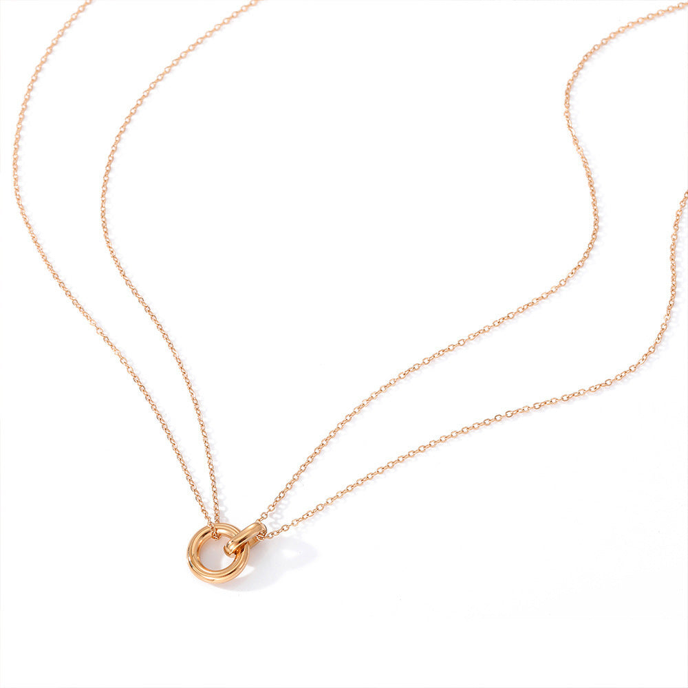 Doppelring Collarbone Kette | Gold, Rosegold & Bicolor