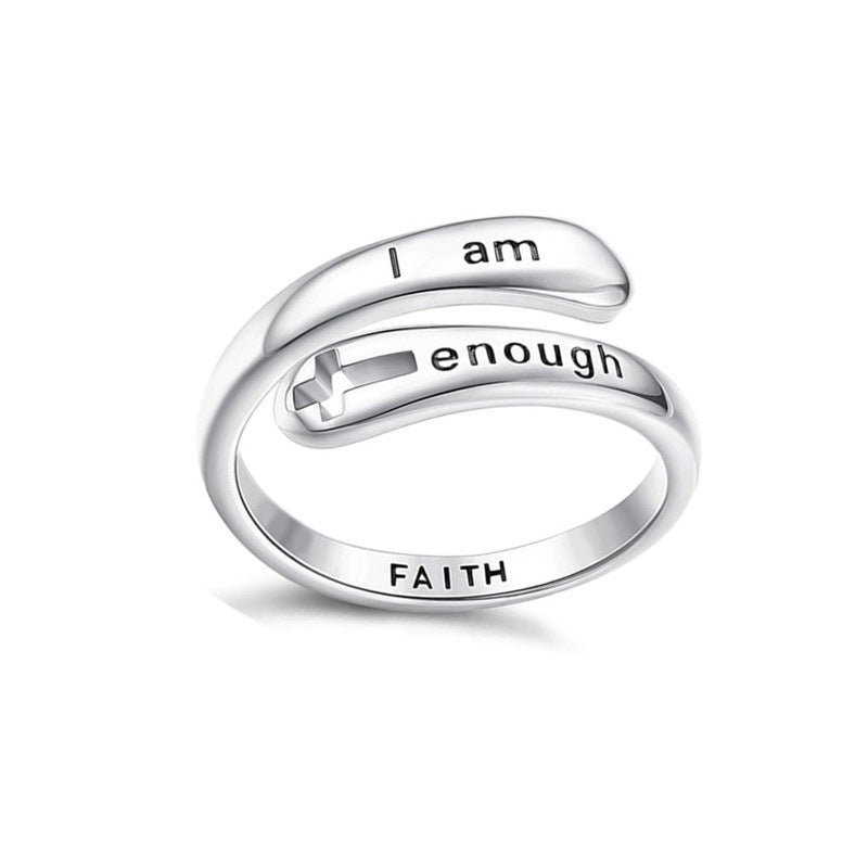 Enough – Hohler Kreuz Ring Verstellbar