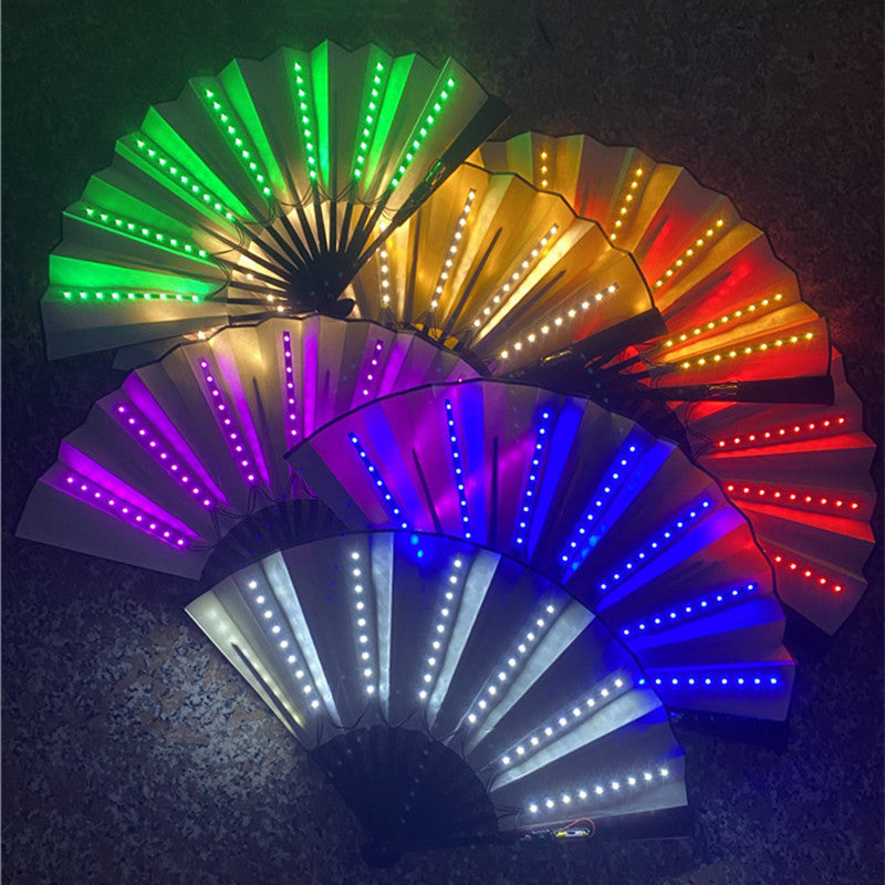 Leuchtender Disco Fächer – Faltfächer Party Accessoire mit Flash-Effekt