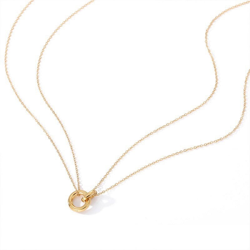Doppelring Collarbone Kette | Gold, Rosegold & Bicolor