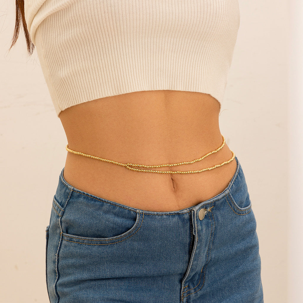 Doppellagige Perlen Taillenkette | Body Chain