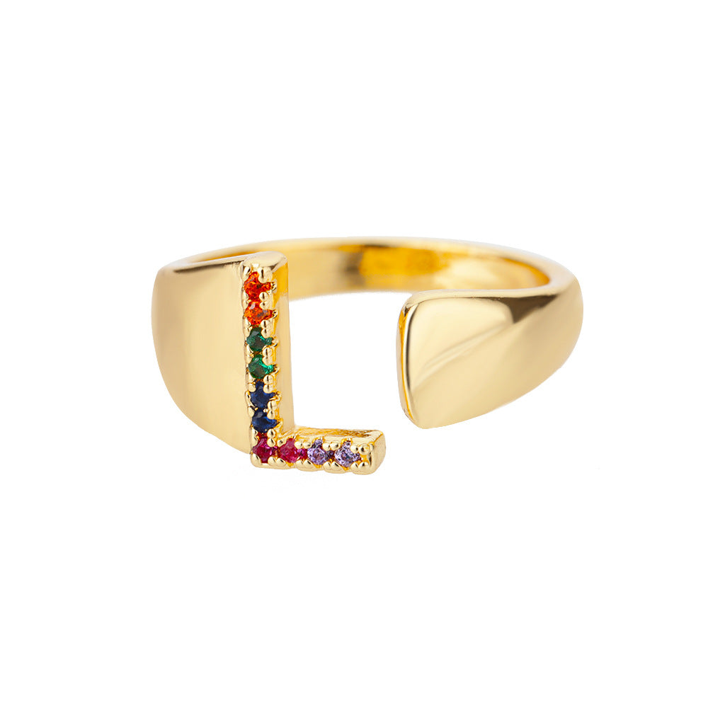 Hex Star – Zirkon Initial Ring 18K Gold