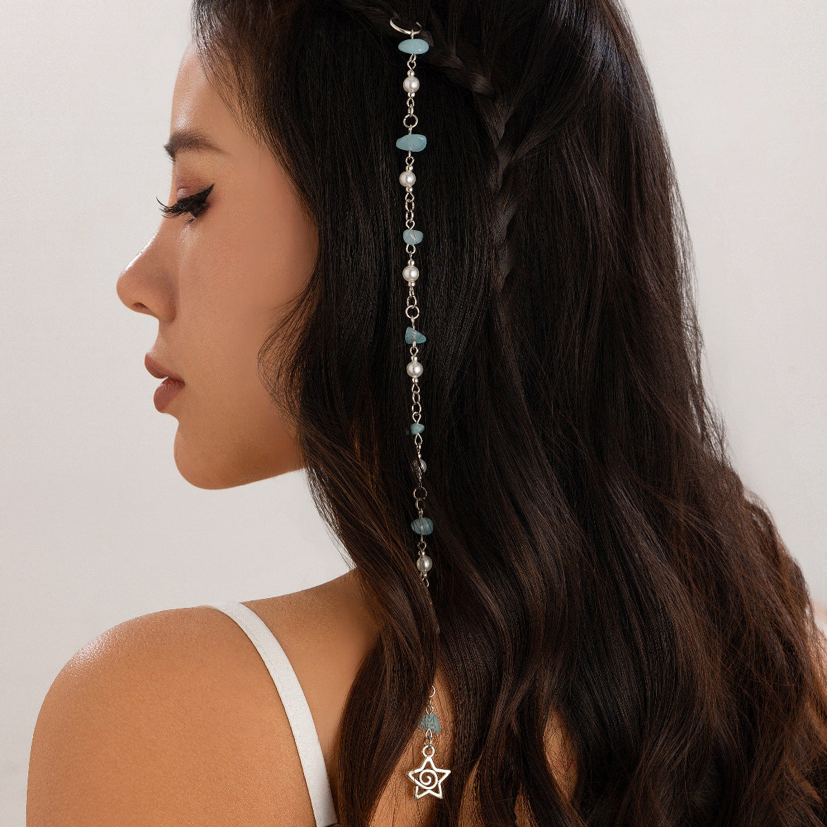 Buntes Kiesel Geflecht Haarband mit Quasten – 5 Farben