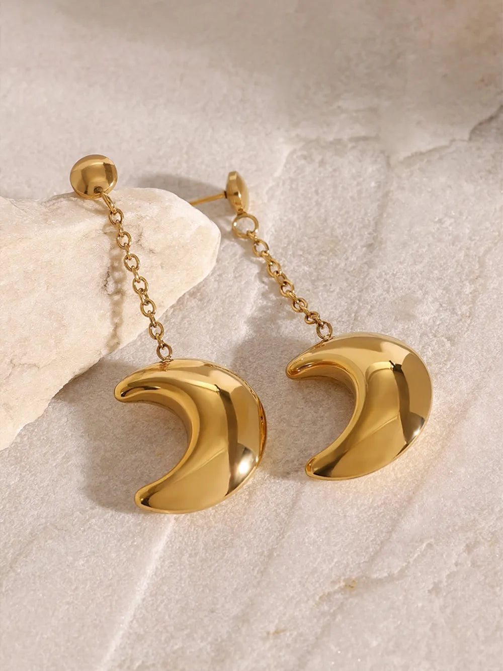 Luna – Mond Ohrringe Edelstahl Silber & Gold