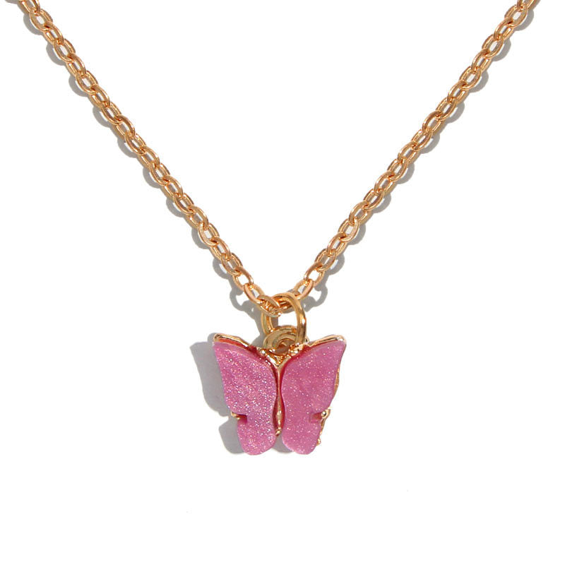 Schmetterling Halskette Damen – Süße Acryl Kette Schmuck
