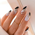 Press-On Nails Mandel French Gold Welle – Zweifarbige Kunstnägel