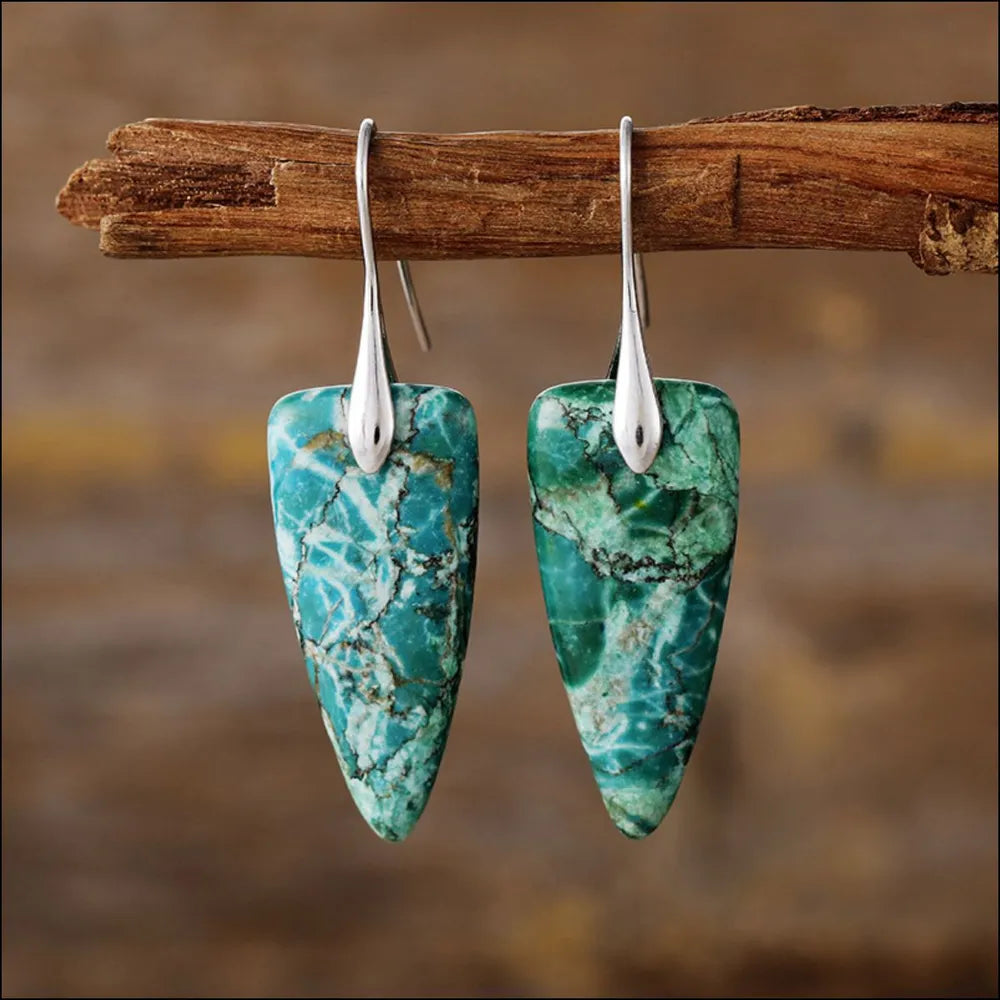 Geo Stone – Naturstein Ohrringe Kupfer (6 Farben)