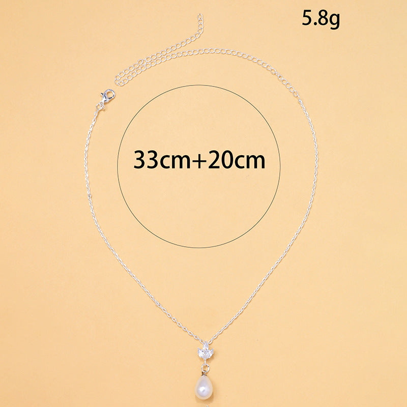 Perlen-Zirkon Collarbone Kette – Elegant & Zeitlos | Gold & Silber