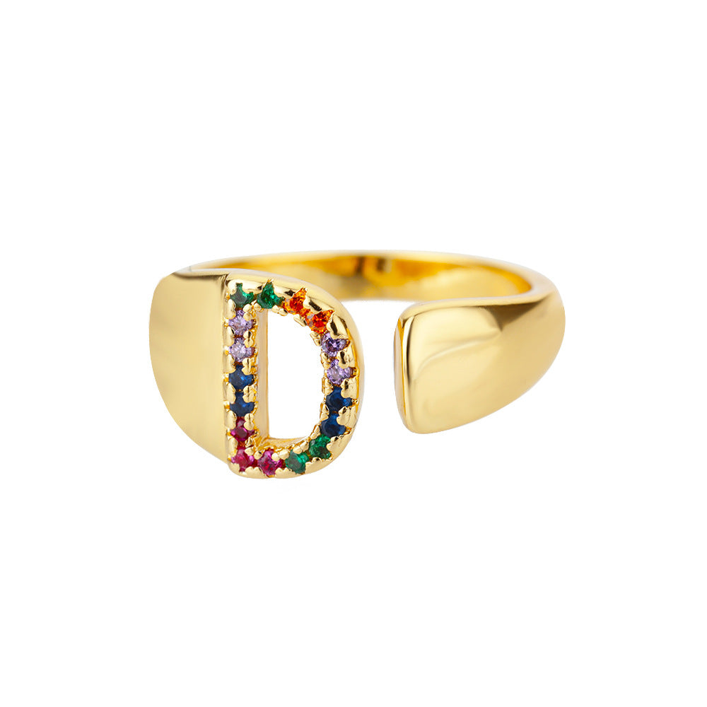 Hex Star – Zirkon Initial Ring 18K Gold