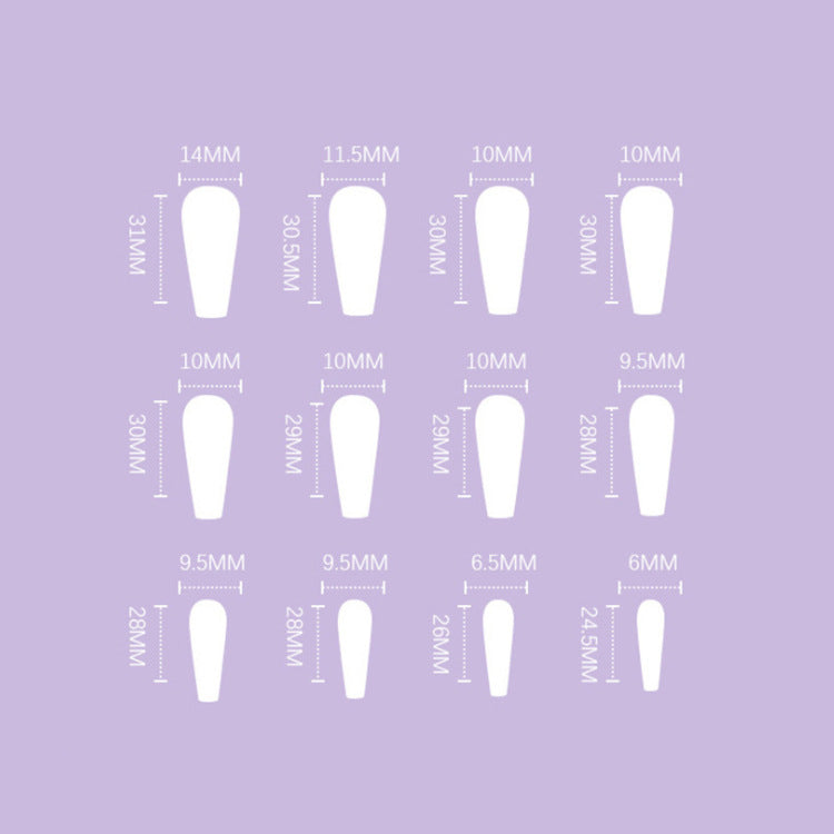 Press-On Nails French Ballet – 24 Stück Langanhaltende Kunstnägel