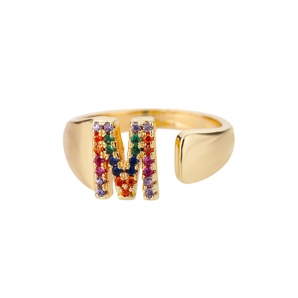 Hex Star – Zirkon Initial Ring 18K Gold