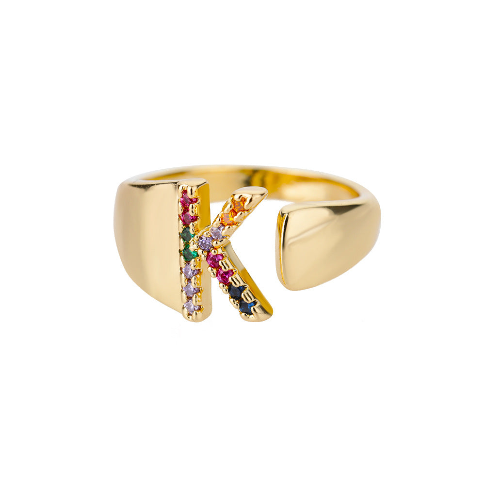 Hex Star – Zirkon Initial Ring 18K Gold