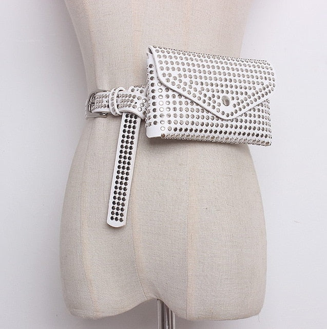 Gürteltasche Damen Luxus Nieten – Designer Bauchtasche Punk Style