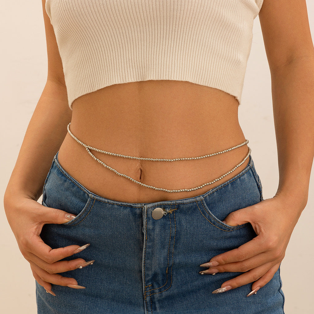 Doppellagige Perlen Taillenkette | Body Chain