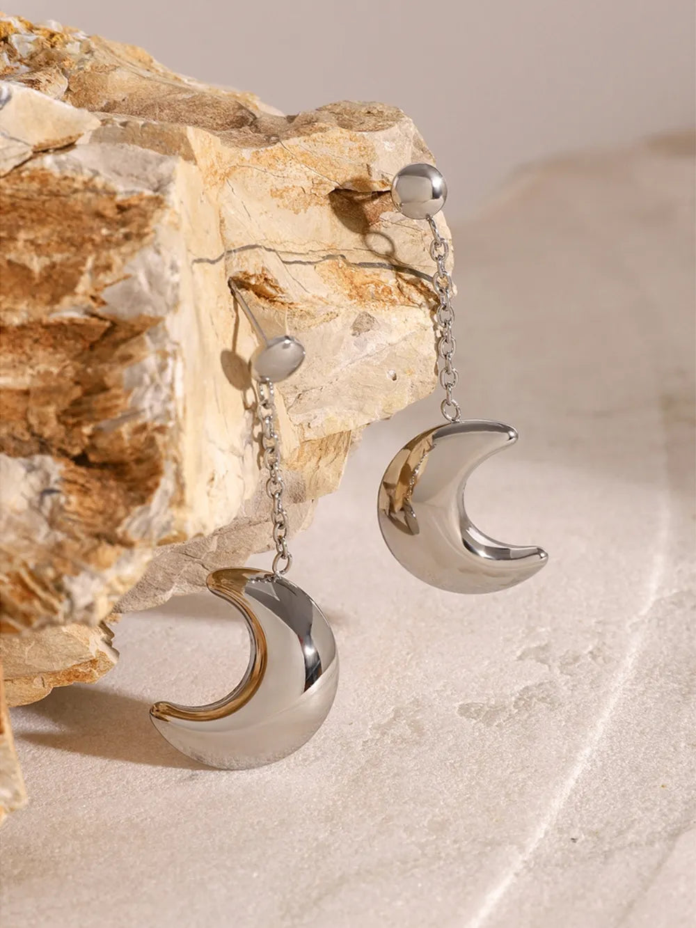 Luna – Mond Ohrringe Edelstahl Silber & Gold