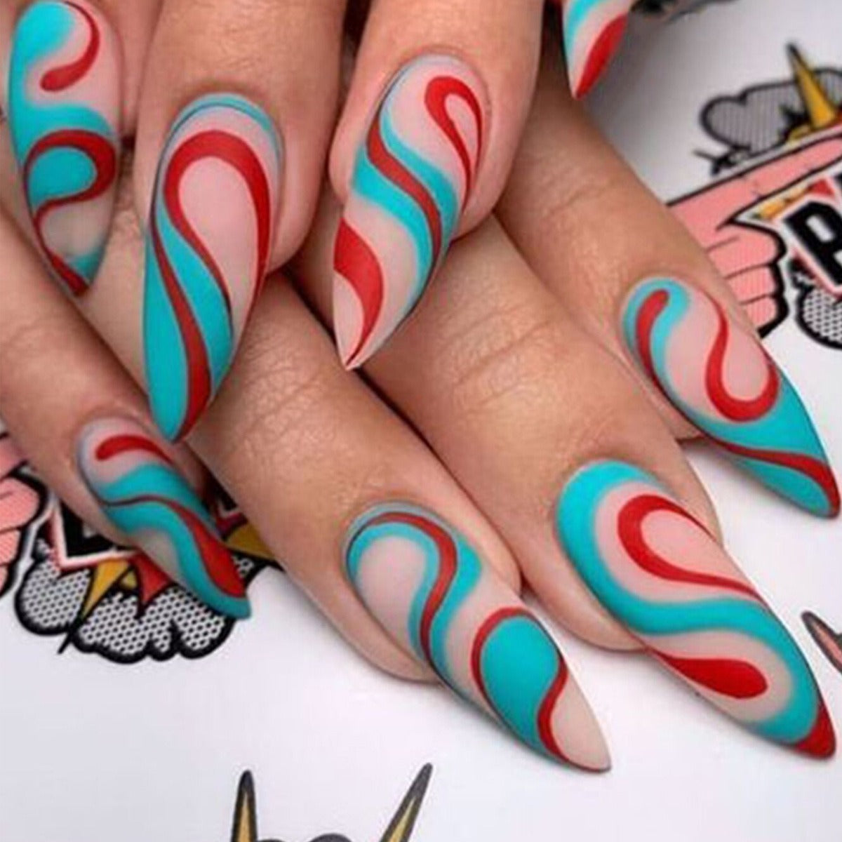 Press-On Nails Mandel Ins Style – Hot Girl Nageldesign
