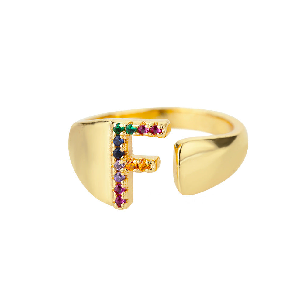 Hex Star – Zirkon Initial Ring 18K Gold