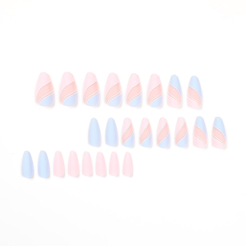 Press-On Nails Tropfenform Colorblock – Kontrastreich
