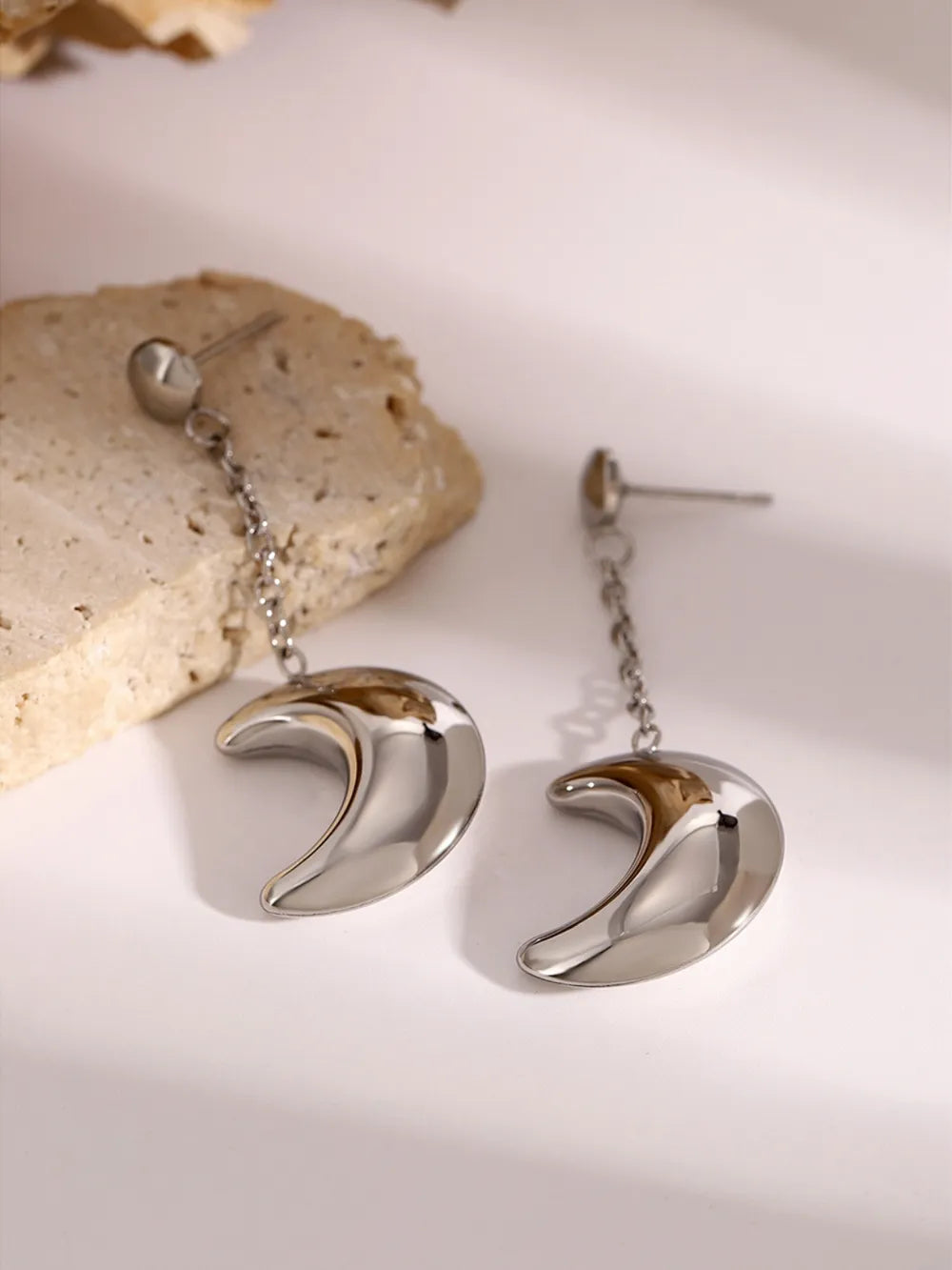 Luna – Mond Ohrringe Edelstahl Silber & Gold