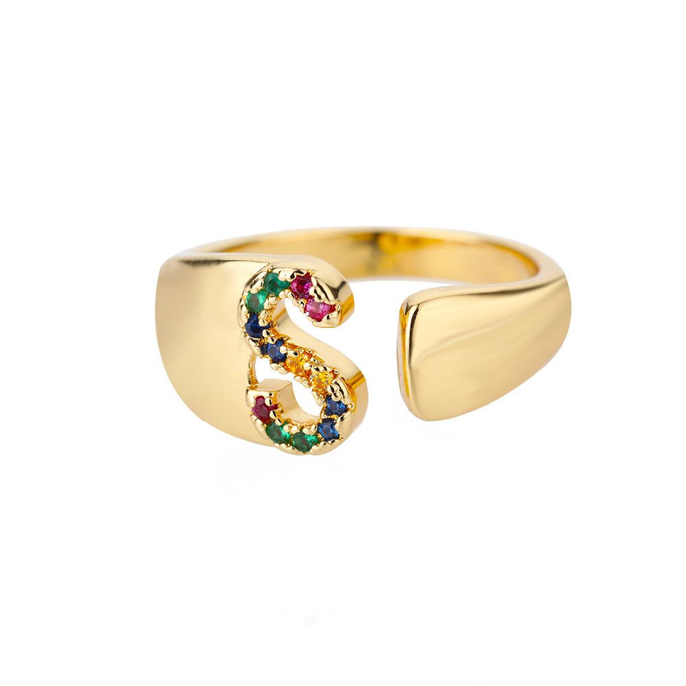 Hex Star – Zirkon Initial Ring 18K Gold