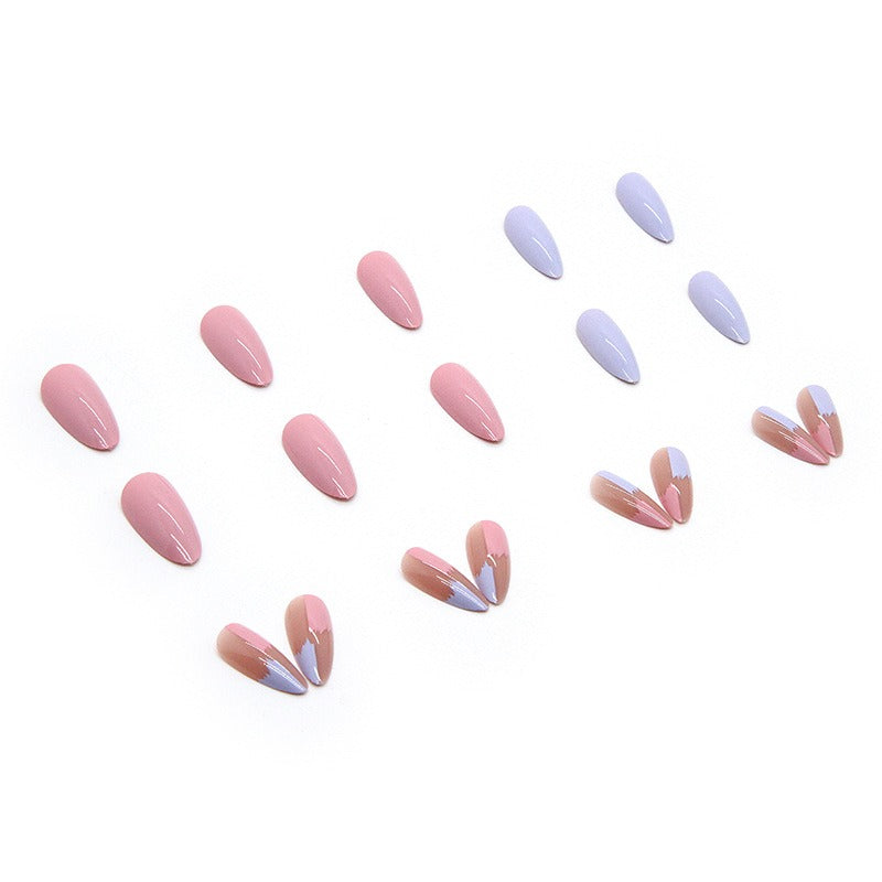 Press-On Nails Tropfenform Colorblock – Kontrastreich