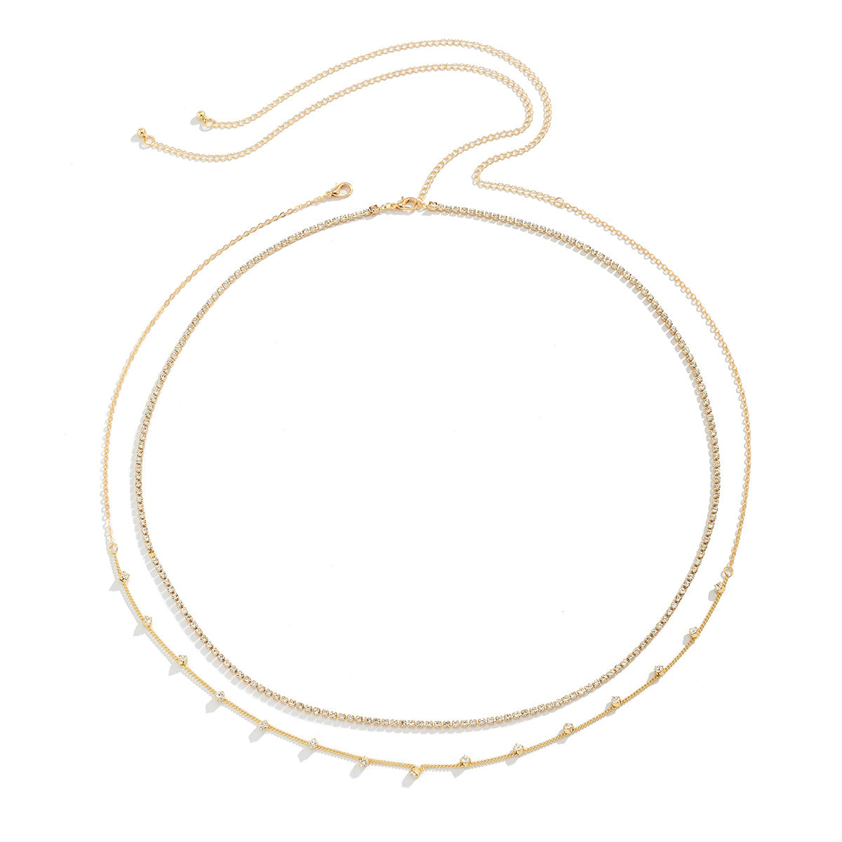 Strass Dünne Kette Taillenkette – Doppellagig & Sexy | Beach Body Chain