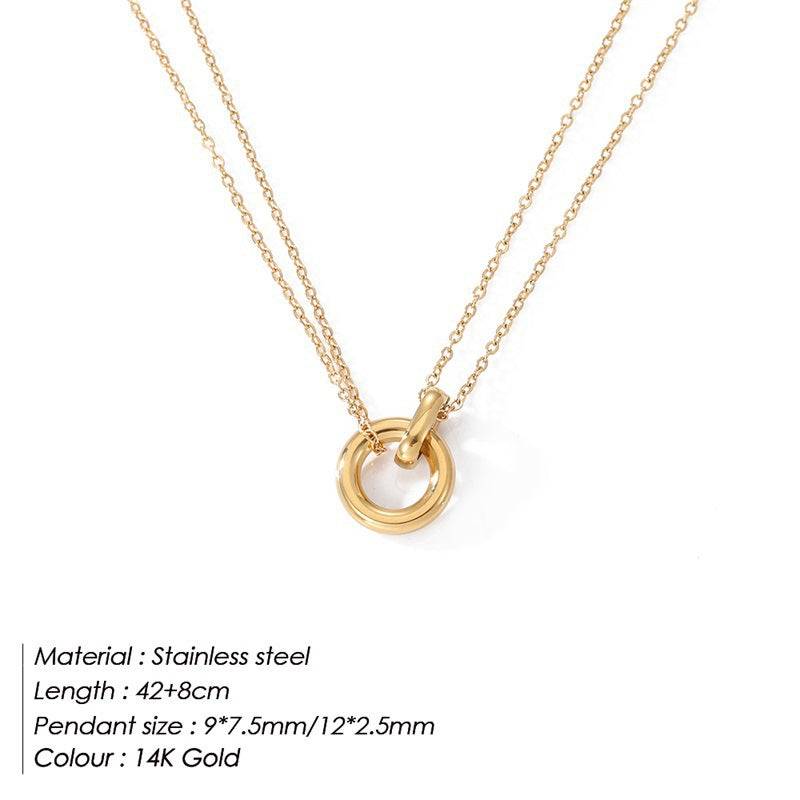 Doppelring Collarbone Kette | Gold, Rosegold & Bicolor