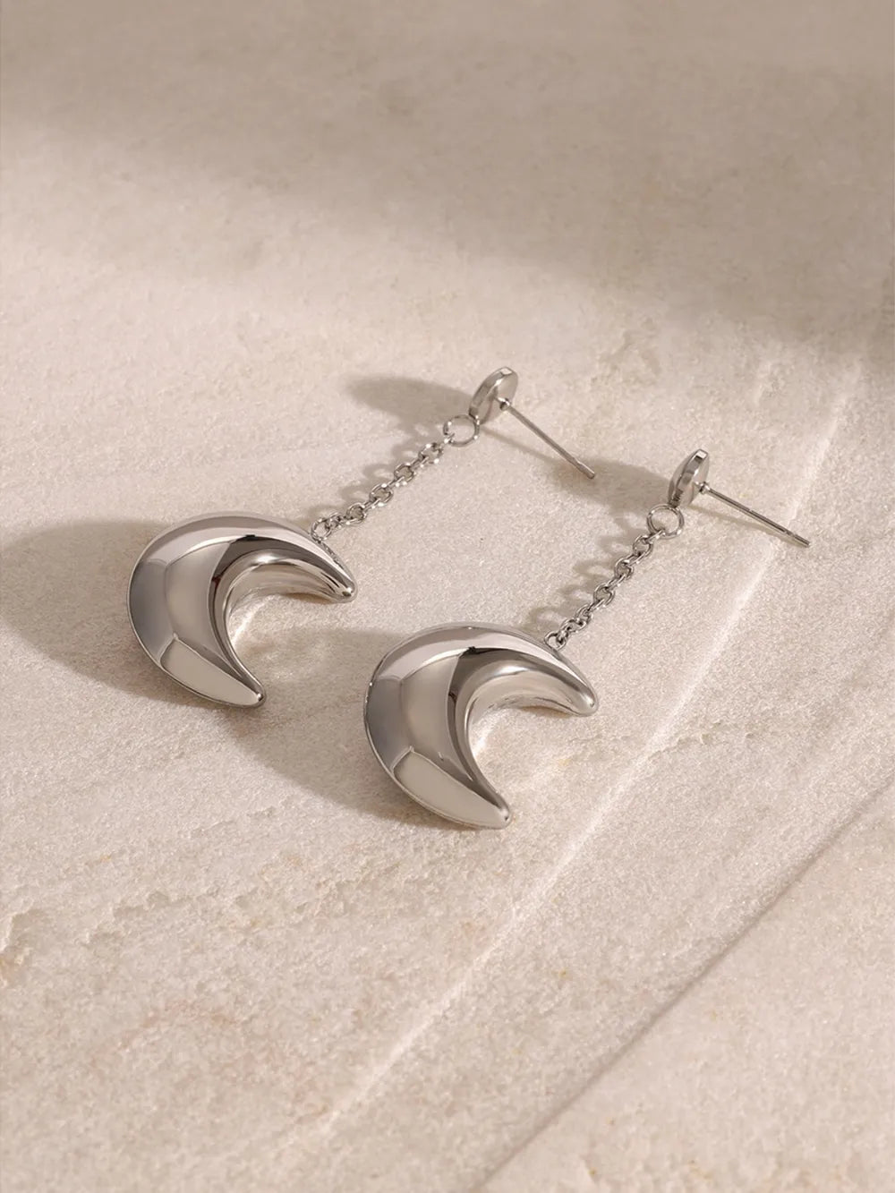 Luna – Mond Ohrringe Edelstahl Silber & Gold