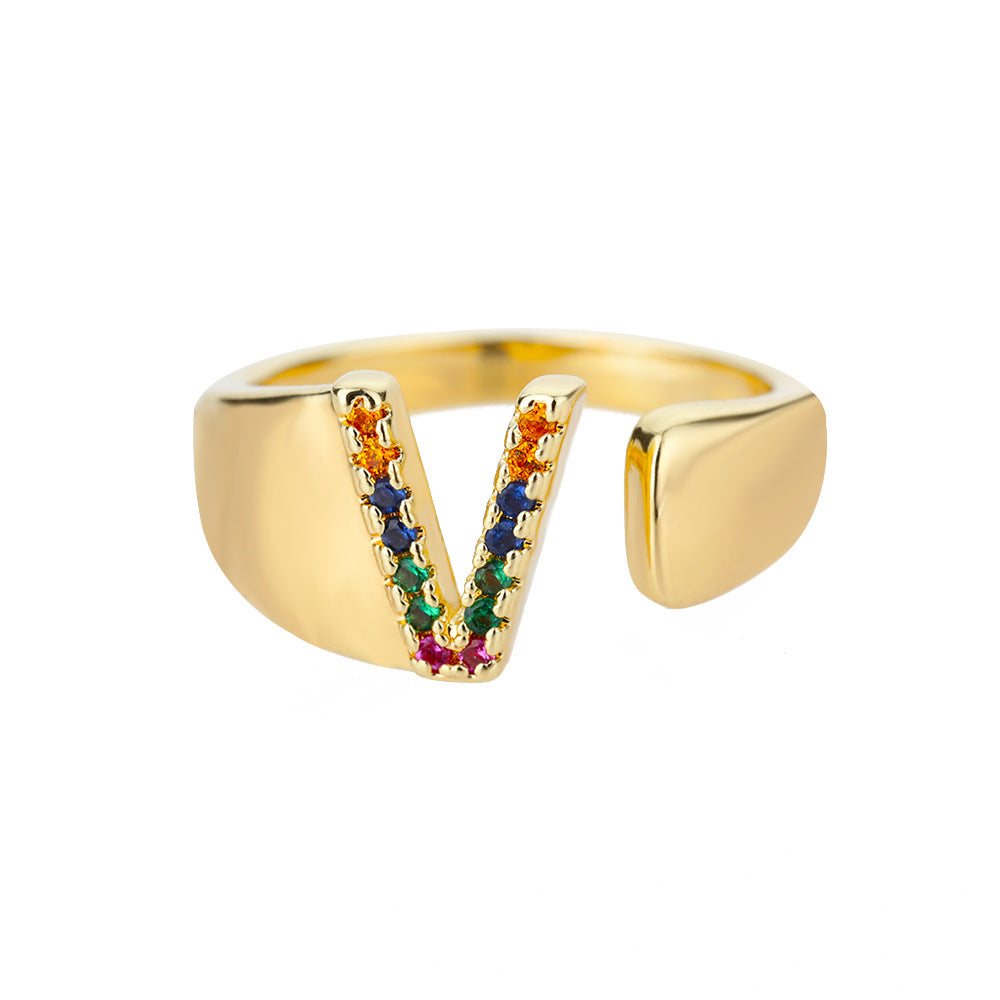 Hex Star – Zirkon Initial Ring 18K Gold
