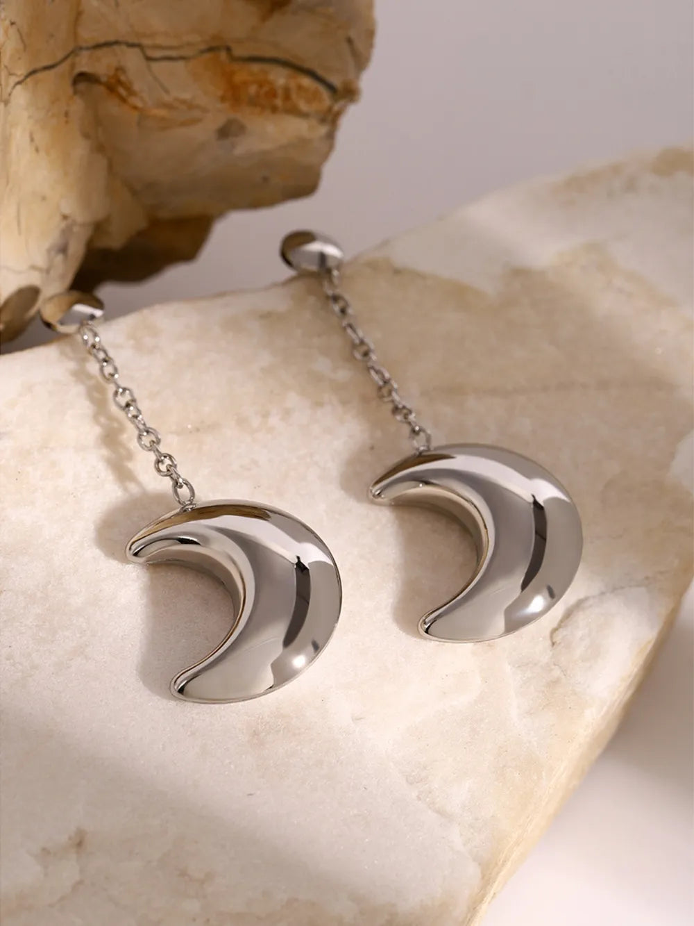 Luna – Mond Ohrringe Edelstahl Silber & Gold