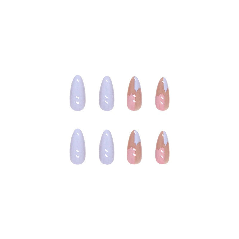 Press-On Nails Tropfenform Colorblock – Kontrastreich