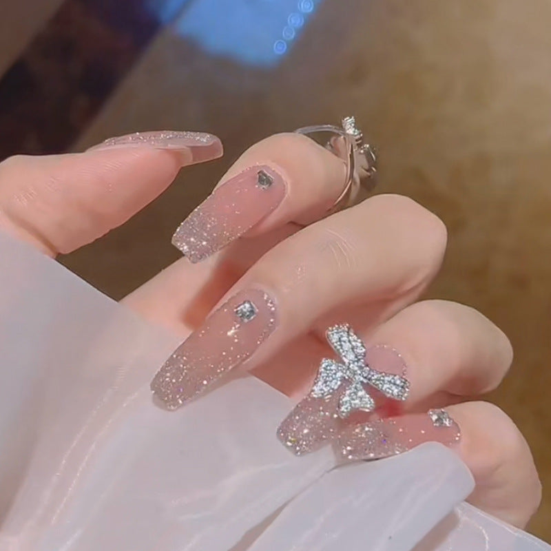 Press-On Nails Schmetterling & Diamant – Lange Fairy Kunstnägel