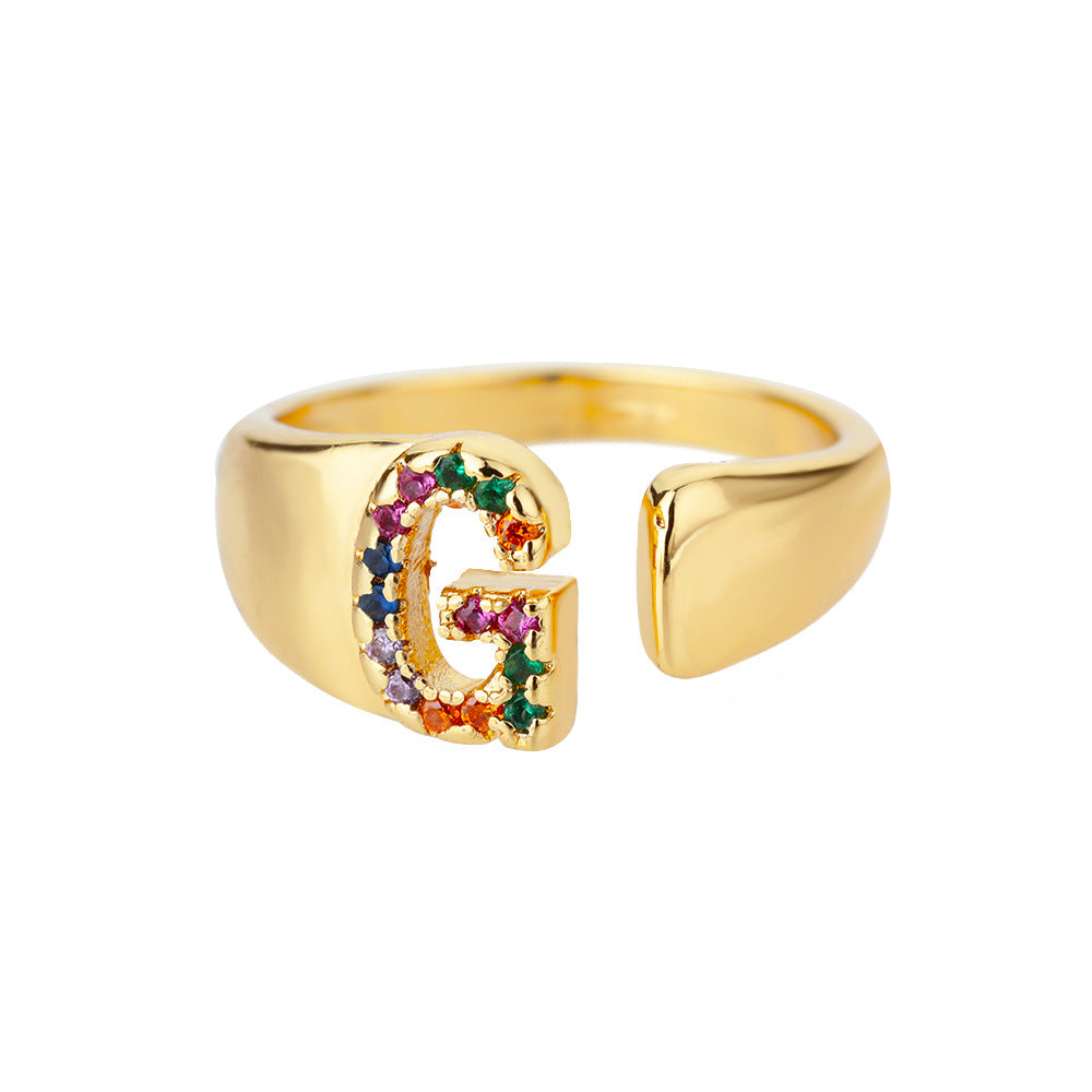 Hex Star – Zirkon Initial Ring 18K Gold