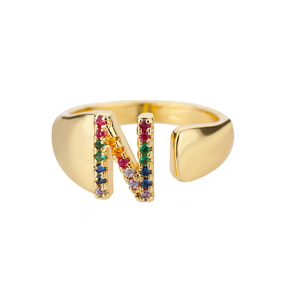 Hex Star – Zirkon Initial Ring 18K Gold