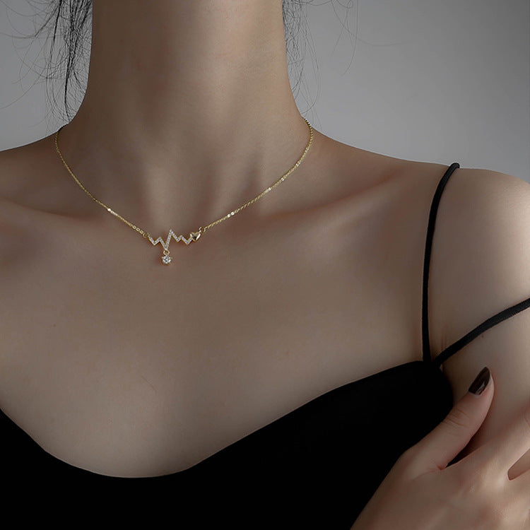 Herzschlag Halskette – EKG Collarbone Chain | 2 Farben
