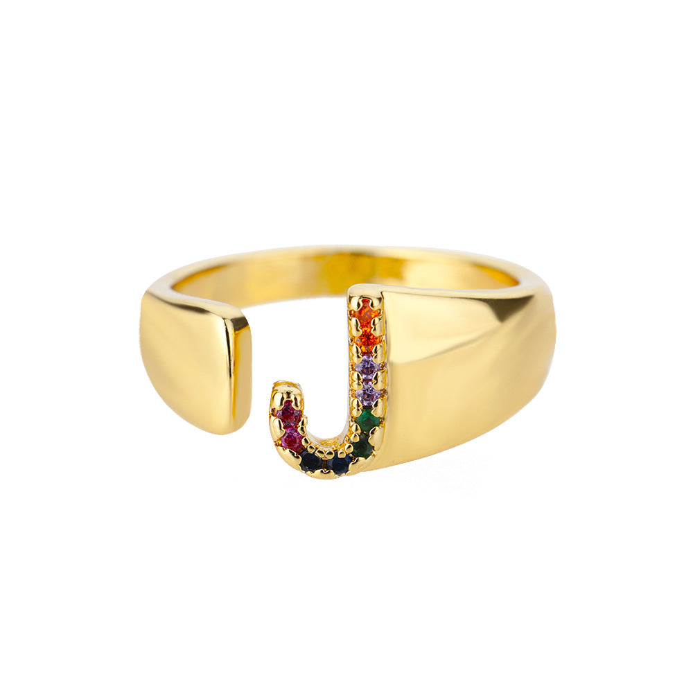 Hex Star – Zirkon Initial Ring 18K Gold