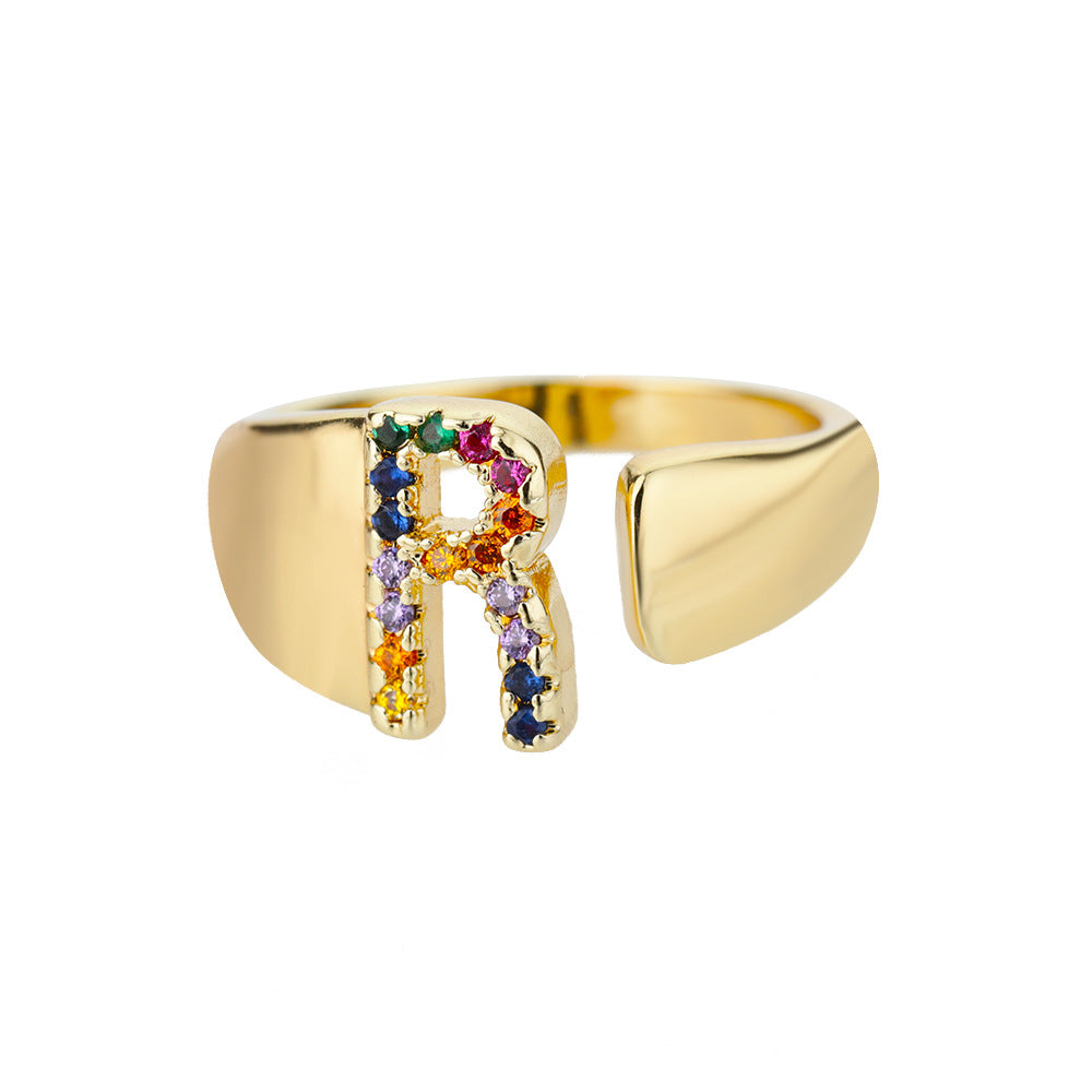 Hex Star – Zirkon Initial Ring 18K Gold