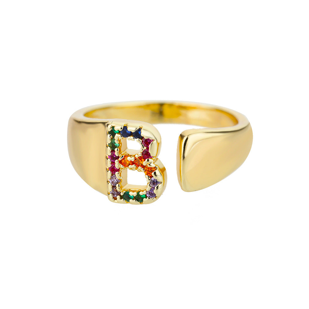 Hex Star – Zirkon Initial Ring 18K Gold