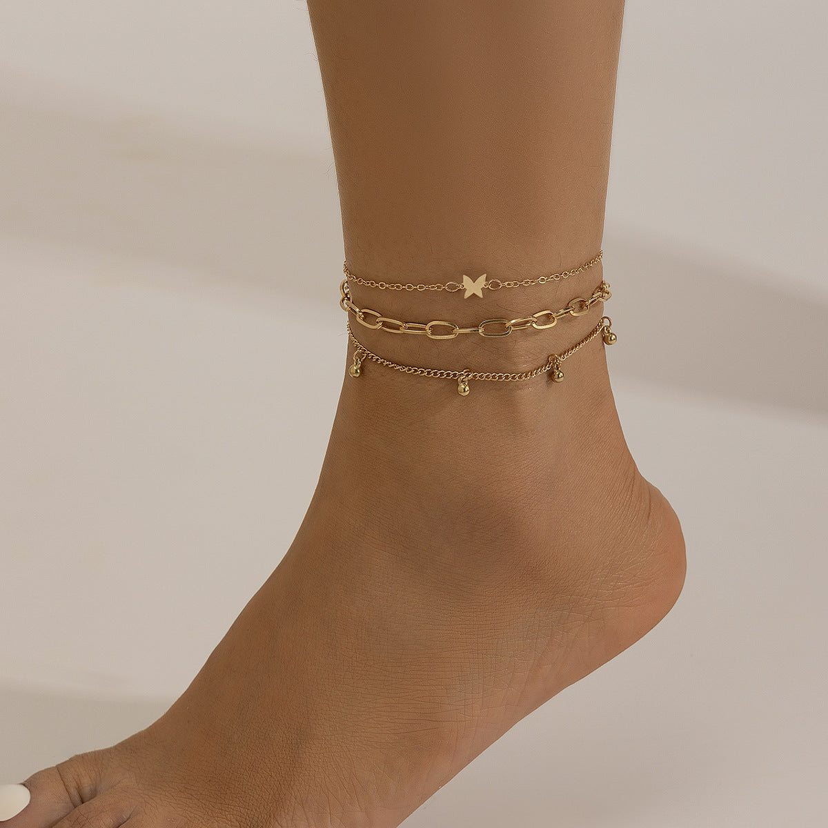 Beach Anklet Set – Stern, Schmetterling, Perlen & Muscheln | Ocean Style