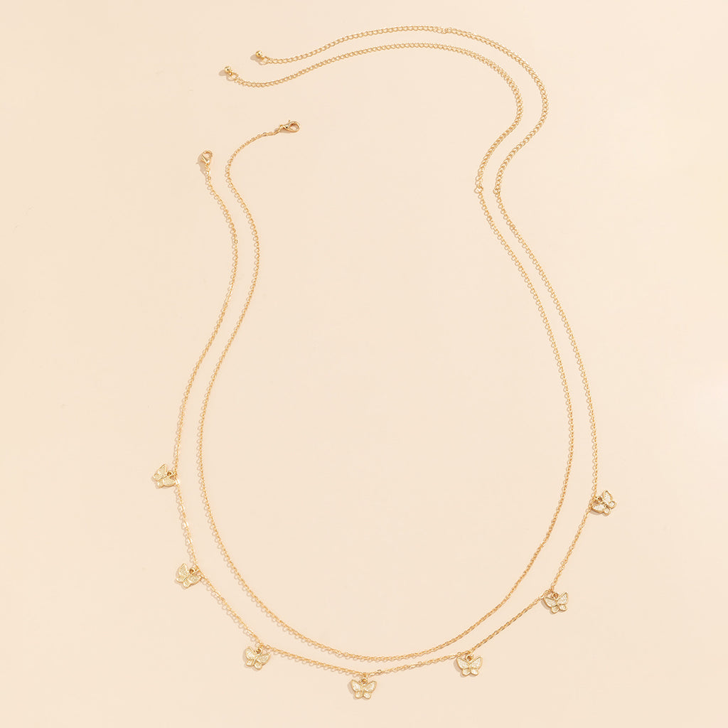 Schmetterling Quasten Taillenkette – Doppellagiger Metall Body Chain