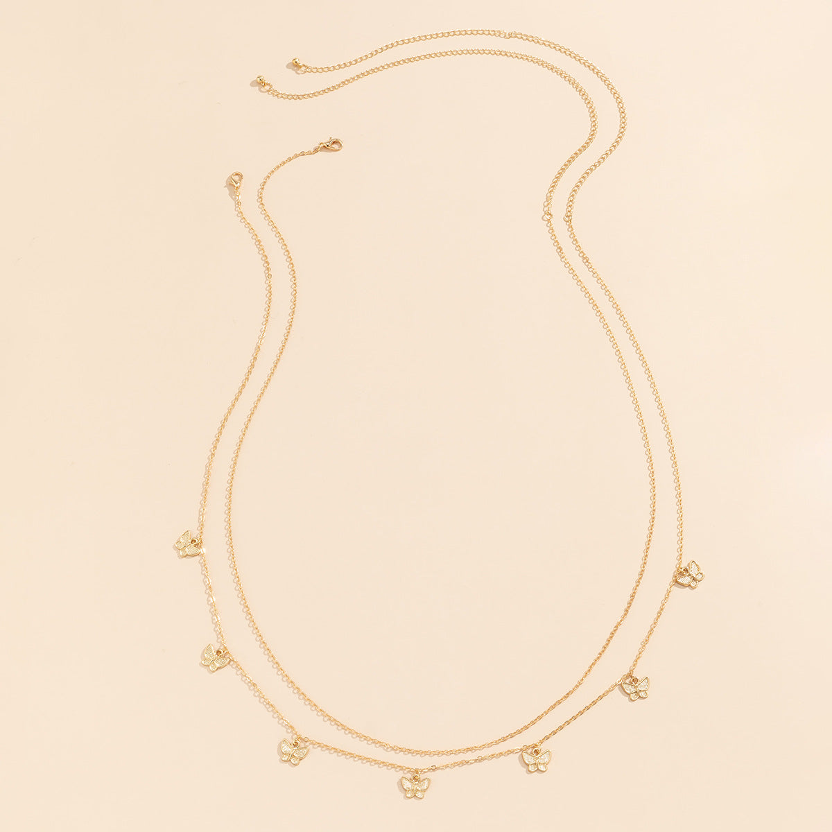 Schmetterling Quasten Taillenkette – Doppellagiger Metall Body Chain
