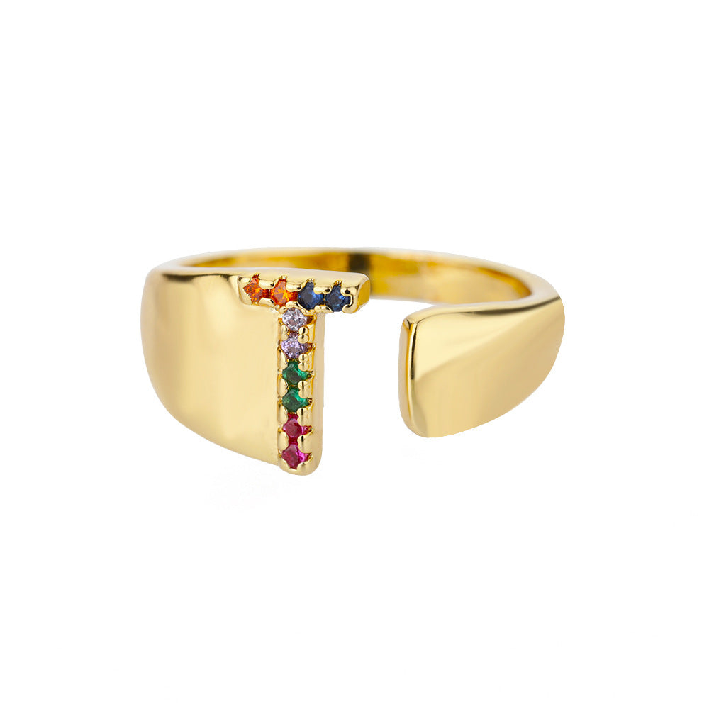 Hex Star – Zirkon Initial Ring 18K Gold