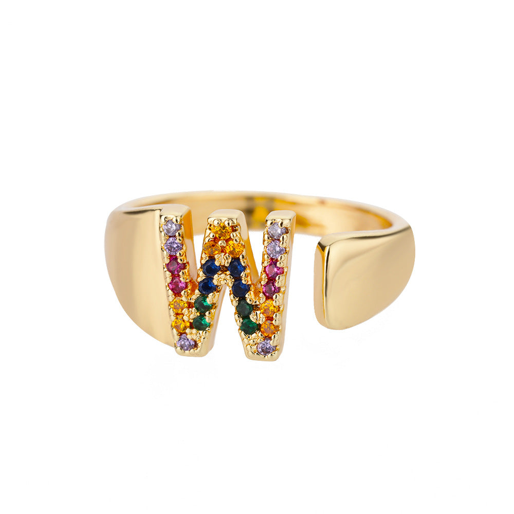 Hex Star – Zirkon Initial Ring 18K Gold