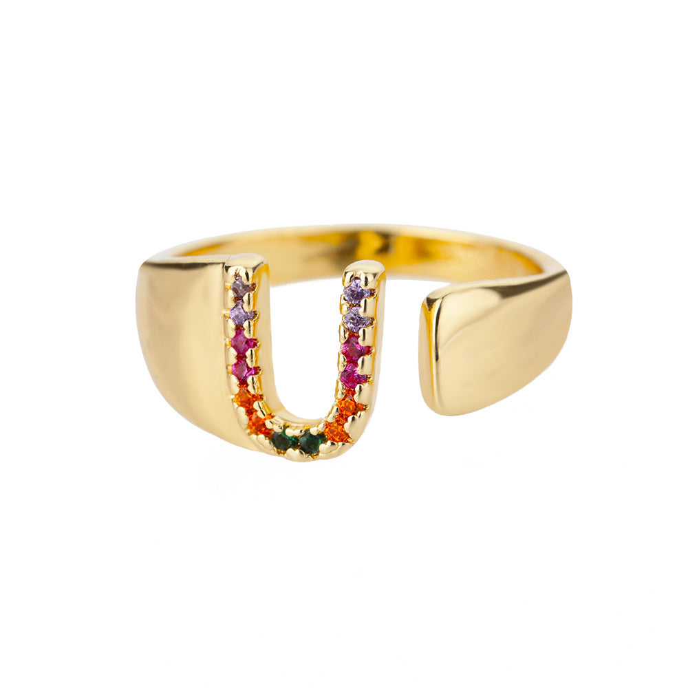 Hex Star – Zirkon Initial Ring 18K Gold