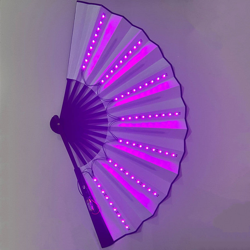 Leuchtender Disco Fächer – Faltfächer Party Accessoire mit Flash-Effekt