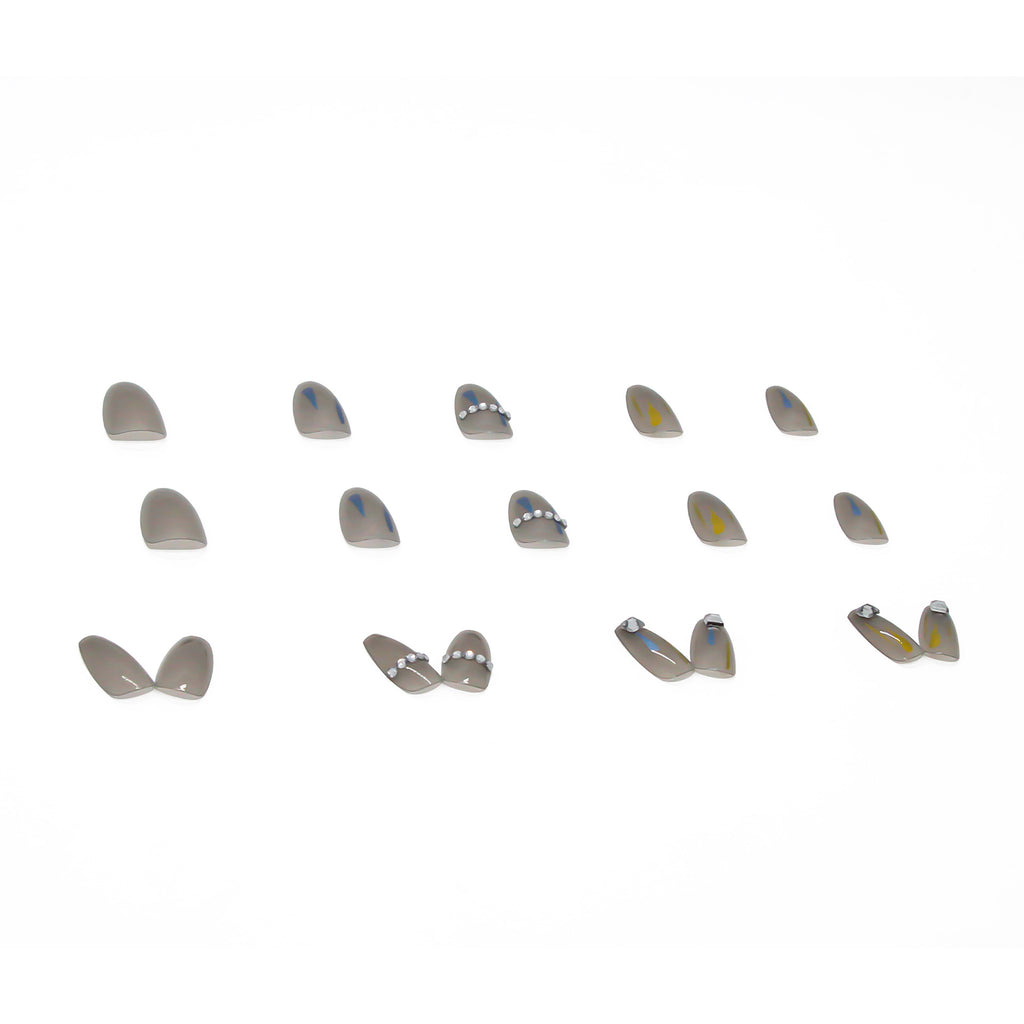 Transparente Grau Nails Damen – Eckige Künstliche Nägel High-End
