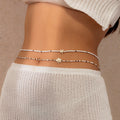 Ocean Wind Body Chain – Reisperlen Doppel-Taillenkette mit Seestern