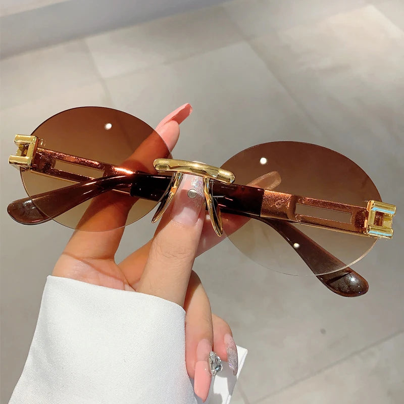 Frameless oval Sonnenbrille