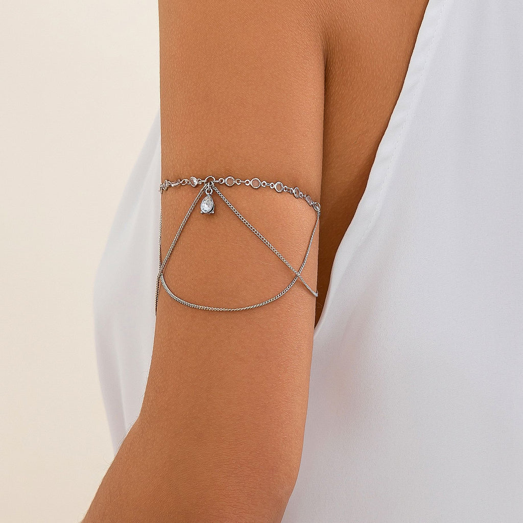 Punk Armkette – Verstellbar | Kristall & Metallkette
