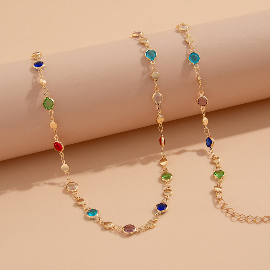 Bohémien Kristall Body Chain – Bunte Steine Taillenkette | INS Style